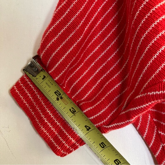 Vintage early 1980s Red Striped Sweater boat neck with Swimmer Design size XS/S - Picture 5 of 13